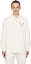 MONCLER OFF-WHITE PATCH LONG SLEEVE POLO