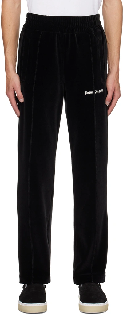 Palm Angels Velvet Track Pants In Black