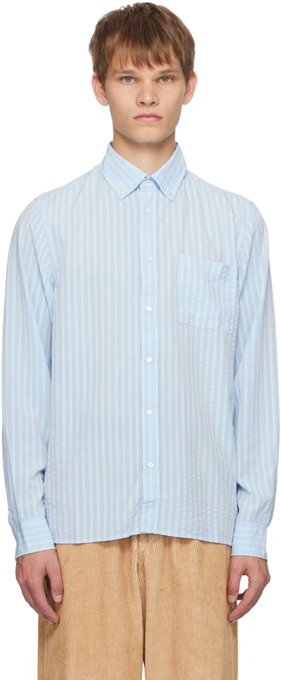 Another Aspect Blue 'another Shirt 1.0' Shirt In Sky Blue Stripe