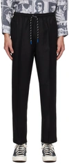 DEVA STATES BLACK DRAWSTRING TROUSERS