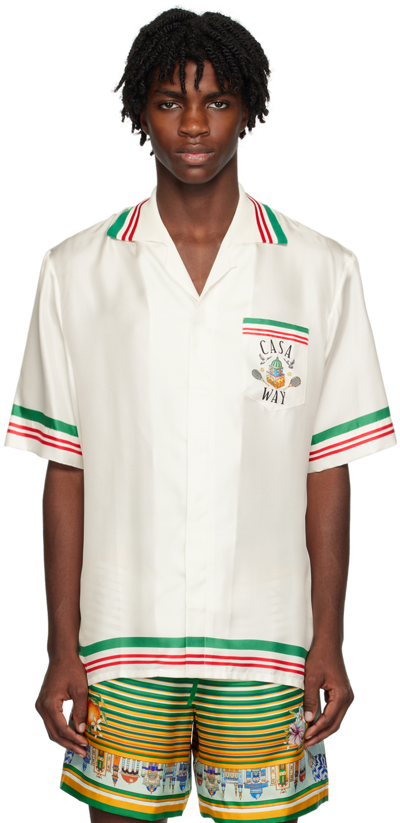 Casablanca White Printed Shirt In Casa Way