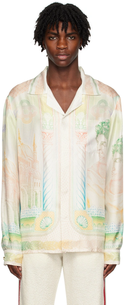 Casablanca La Monnaie Convertible-collar Printed Silk-twill Shirt In Multicolor