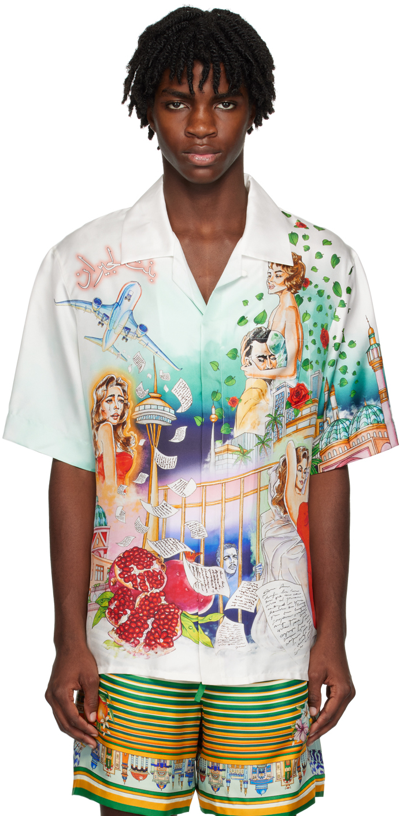 Casablanca La Liaison Silk Twill Shirt In Multicolor