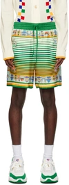 Casablanca Cityscape Print Silk Drawstring Shorts In Cityscape