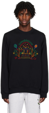 CASABLANCA BLACK RAINBOW CRAYON TEMPLE SWEATSHIRT