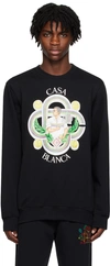 Casablanca Le Joueur Printed Sweatshirt In Black