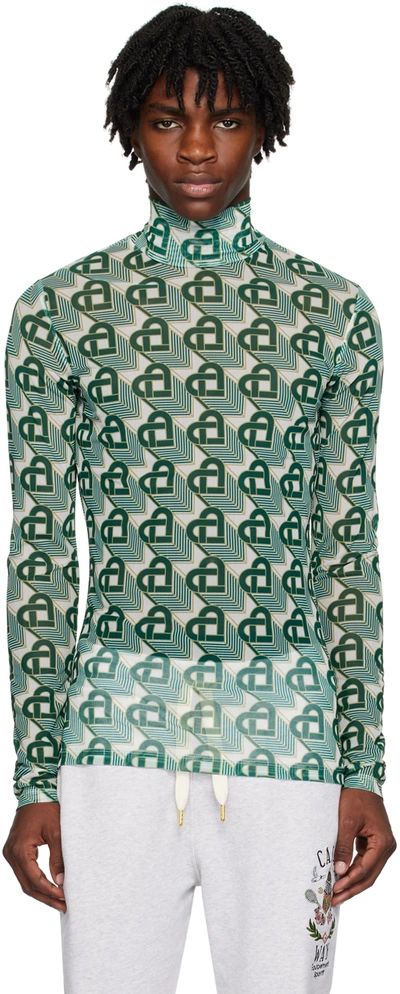 Casablanca Green Heart Monogram Long Sleeve T-shirt