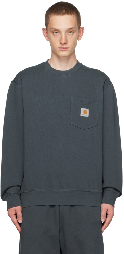 Carhartt Blue Pocket Sweatshirt In 0r Ore