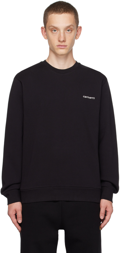 Carhartt Black Script Sweatshirt In 0d2 Black / White