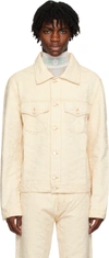 Casablanca Monogram Brand-embroidered Regular-fit Denim Jacket In Off White