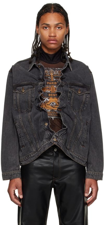 Y/project Black Wire Denim Jacket In Vintage Black