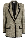 Alessandra Rich Oversized Sequin Tweed Jacket In Yellow-black