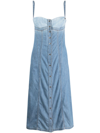 DIESEL BLUE DE-DRESSY DENIM MIDI DRESS