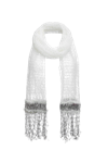Andreeva White Cashmere Handmade Knit Scarf In White