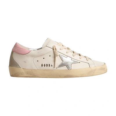 Golden Goose Super-star Classic With Spur Sneakers In White_silver_ice_orchid_pink