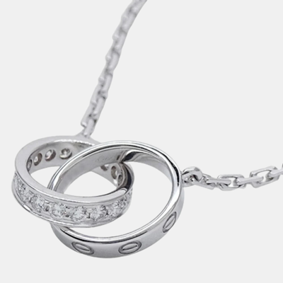 Pre-owned Cartier Love 18k White Gold Diamond Necklace