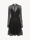 Chloé Chloe Black Linen Blend Mini Dress In Black