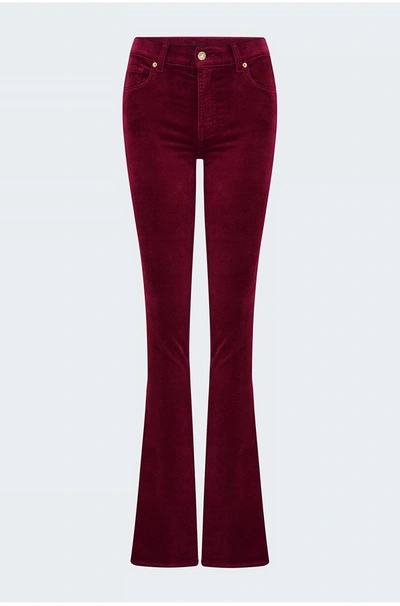 7 For All Mankind Bootcut Velvet Jeans Raspberry In Red