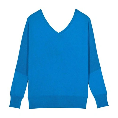 Ba&sh Elsy Button Back Sweater In Electricblue