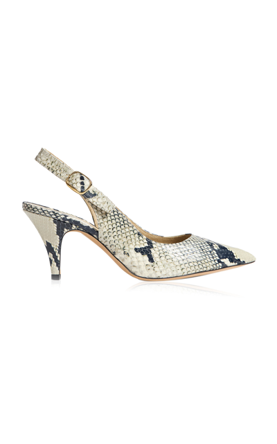 KHAITE RIVER PYTHON-EFFECT LEATHER SLINGBACK PUMPS