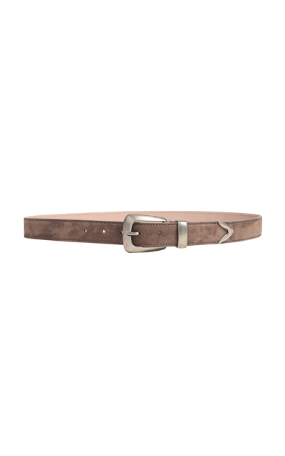 Khaite Benny Suede Belt In Brown