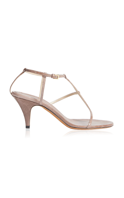 Khaite Jones Leather Sandals In Neutral