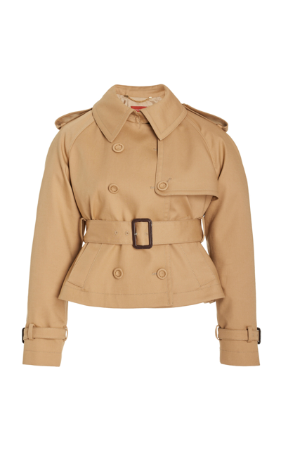 Altuzarra Corday Cropped Cotton Trench Coat In Tan