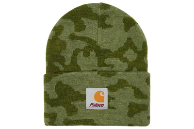 Pre-owned Palace X Carhartt Wip Watch Hat Dollar Green Camo