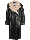 Stand Studio Black Faux-fur Trim Coat In Black