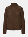 360CASHMERE 'LYRA' TURTLENECK SWEATER IN BROWN CASHMERE BLEND