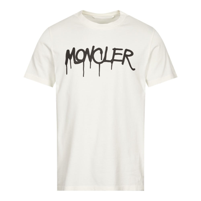 Moncler Graffiti Logo-print Cotton T-shirt In White