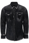 DSQUARED2 FLOCKED DENIM WESTERN SHIRT