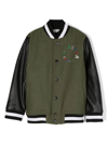 STELLA MCCARTNEY GREEN AND BLACK BOMBER JACKET WITH CIRCULAR EMBROIDERED LOGO