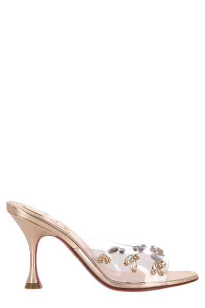Christian Louboutin Degraqueen Embellished Open Toe Sandals In Pink