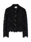 St John Floral Guipure Lace Jacket In Black