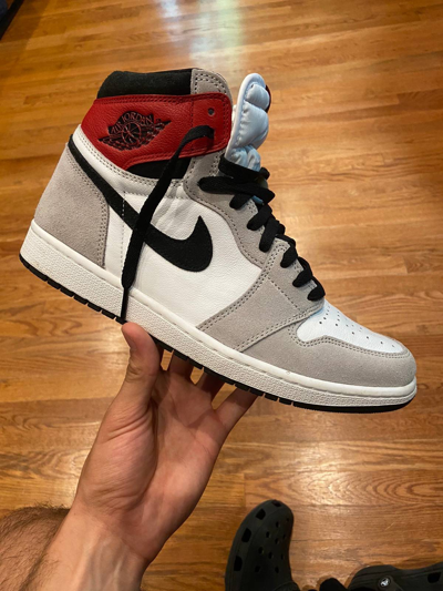 Pre-owned Jordan Nike Jordan 1 High “smoke Grey” Shoes In Grey Red
