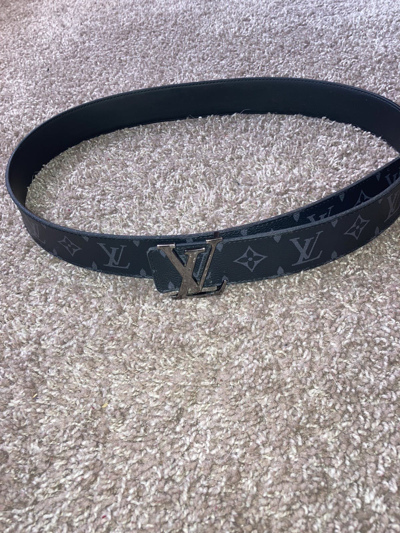 Pre-owned Louis Vuitton Lv Initiales 35mm Reversible Belt In Black