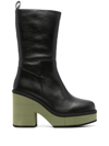 PALOMA BARCELO’ LEATHER HEEL ANKLE BOOTS
