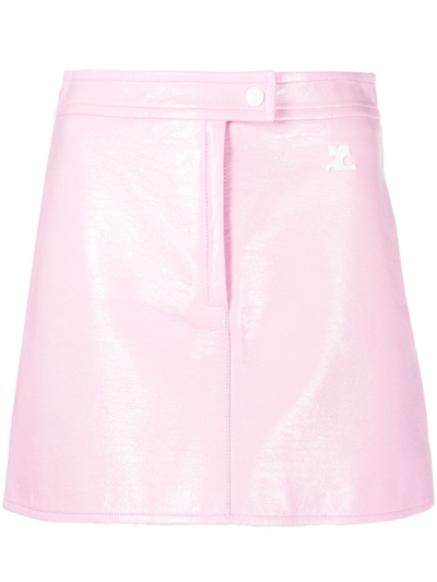 Courrã¨ges Vinyl Mini Skirt In Pink