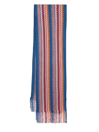 Missoni Zig-zag Motiv Scarf In Multicolor