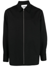 Jil Sander Zip-up Wool Shirt Jacket In Black