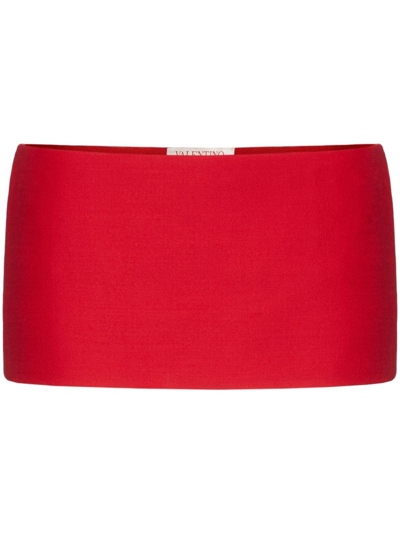 Valentino Crepe Couture Mini Skirt Woman Red 38 In レッド