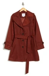 Sam Edelman Rain Cotton Blend Belted Trench Coat In Ginger