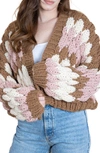 Saachi Camilla Open Front Crop Cardigan In Brown