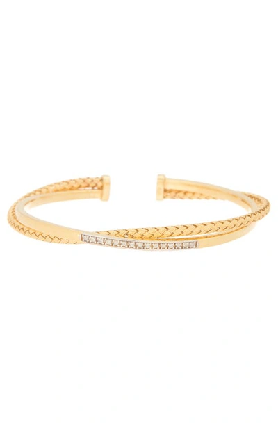 Meshmerise Diamond Bangle Bracelet In Yellow