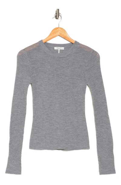 Rag & Bone Emily Ribbed Wool Sweater In Light Grey