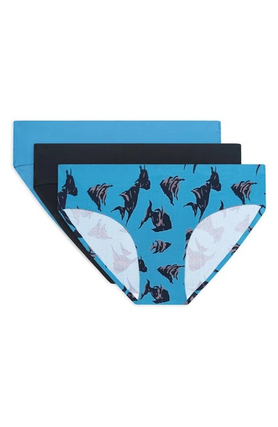 Aqs 3-pack Assorted Seamless Bikini Underwear In Blue