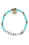 Little Words Project Zodiac Beaded Stretch Bracelet In Blue-scorpio