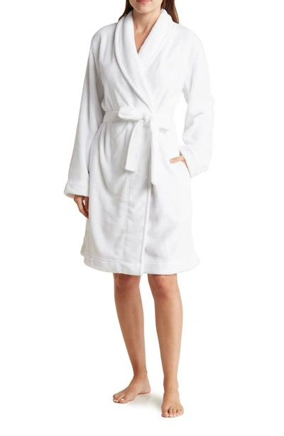 Calvin Klein Women's Silk Ck Black Elevated Lounge Robe Qs6984 In 100 White