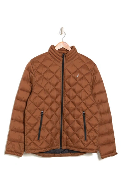 Nautica Featherweight Water Resistant Quilted Jacket In Coco